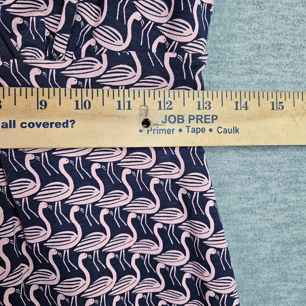 Boden Navy Pink Flamingo Print Jersey Dress V-neck Casual Women's Size US 2 UK 6 - Picture 5 of 8